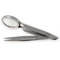 Pinzetta con lente di ingrandimento per rimuovere le schegge - 8 cm