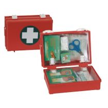 Easyred Minisan valigetta pronto soccorso completa in ABS arancione con supporto a parete removibile
