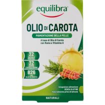 Equilibra®- 9 confezioni da 32 capsule vegetali Olio Di Carota Integratore Alimentare Per Benessere della Pelle