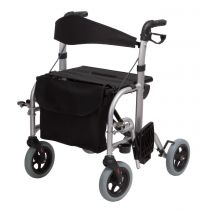 Rollator in Alluminio Doppia Funzione con Supporto Lombare Imbottito