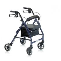 Rollator Pieghevole in Alluminio Verniciato - 4 Ruote - con Seduta Imbottita - Atlante Mini