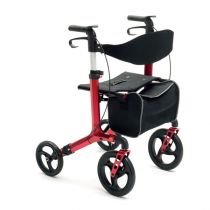 Rollator pieghevole in alluminio con ruote removibili e borsa