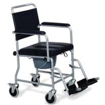 Sedia Comoda WC Imbottita con Rotelle Ricondizionata in Acciaio