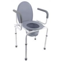 Identites sedia da comodo versatile con vaso estraibile e altezza regolabile in metallo grigio