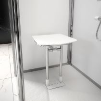 Identites Rugao sedia doccia ribaltabile e asportabile da parete in acciaio inox e ABS bianca