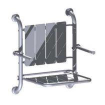 Thermomat - Sedile Doccia Ribaltabile con Schienale e Braccioli - Bianco