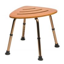 Sgabello Doccia in Bambù Regolabile con Puntali Antiscivolo