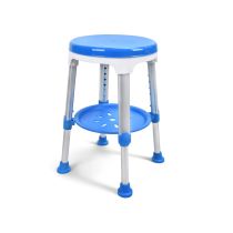 Sgabello Da Doccia Gima Sedia Da Doccia Girevole A 360°, Sedile Doccia Regolabile In Altezza, Sedia Da Bagno Con Piedini Antiscivolo E Vassoio Portaoggetti Per Anziani E Disabili - Sgabello Da Bagno,Sedile Doccia Blu