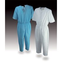 Sibari - Tuta Anziani Cotone Azzurra Unisex con Cerniera Posteriore