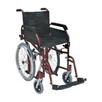 Carrozzina Pieghevole per Passaggi Stretti - Winner Slim 17 pollici 43X40Cm - Bordeaux Ricondizionata