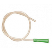 Lem catetere per aspirazione CH14 trasparente in materiale plastico con connettore verde