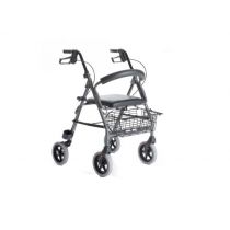 Rollator Pieghevole in Alluminio Verniciato - 4 Ruote - con Seduta Imbottita - Atlante