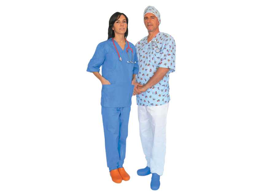 Gima casacca in cotone fantasia celeste taglia S con marcatura CE