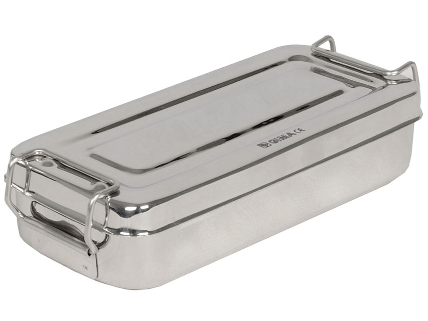 Gima scatola in acciaio inox con manici per chiusura rapida e sicura autoclavabile a 125 °C