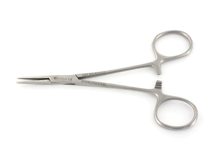 Gima pinza emostatica retta Mosquito in acciaio inox da 12,5 cm