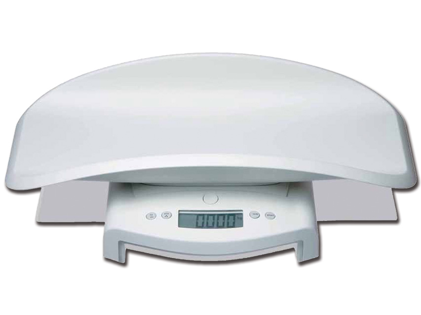 Gima 354 bilancia pesa neonati con funzione Breast-Milk-intake e vassoio rimovibile bianca a batterie