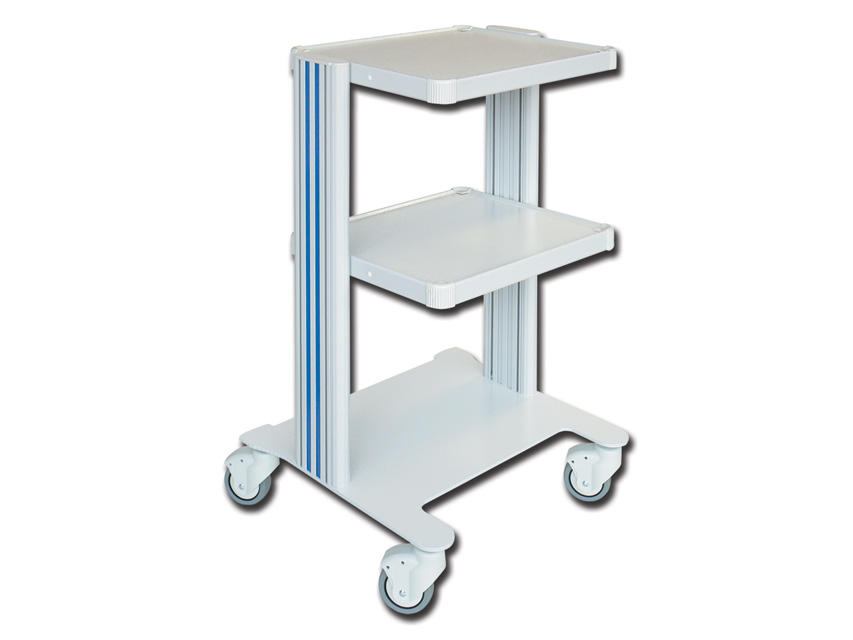 Gima Carrello Easy con tre, quattro o cinque ripiani in alluminio e ABS con ruote da 80 mm e freno