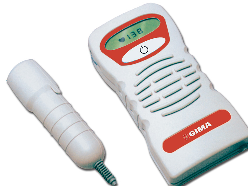 Gima D2003 Doppler fetale tascabile con sonda fissa 2 MHz display LCD ABS Noryl bianco