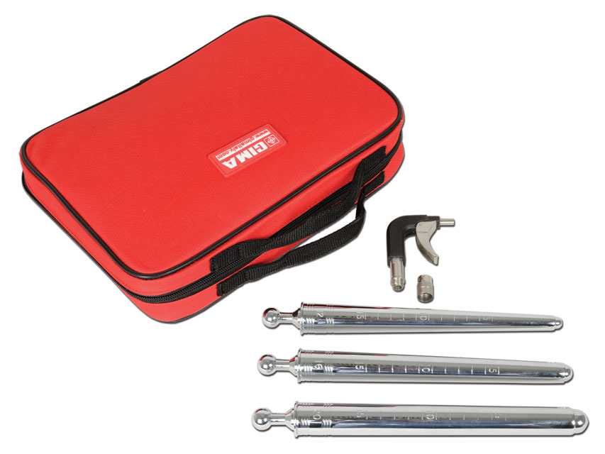 Gima set completo di tre tubi in acciaio con otturatore, 200 mm, Ø 12 16 20 mm, graduati, sterilizzabili