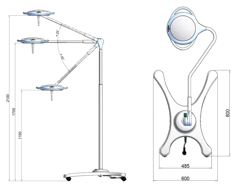 Gima Pentaled 12 lampada a LED per diagnostica 5000K 12 LED policarbonato maneggevole bianca