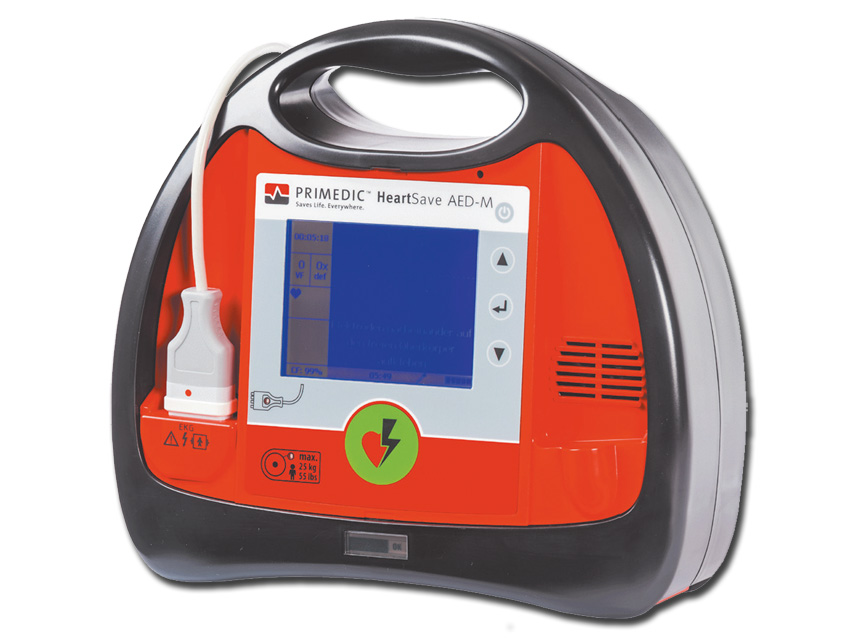Gima Primedic Heart Save AED-M defibrillatore automatico con monitor, batteria ricaricabile e guida vocale