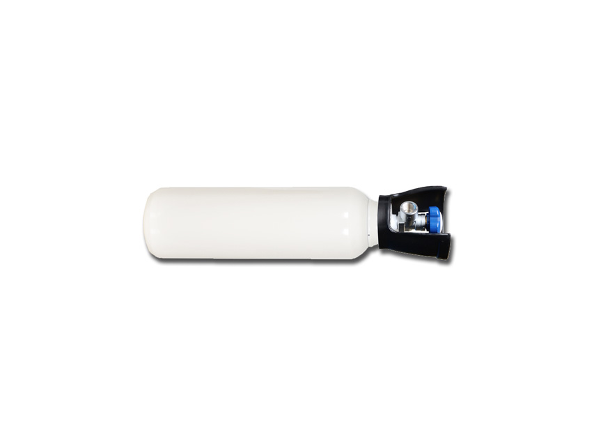 Gima bombola di ossigeno da 5 litri con valvola bull nose conforme a British Standard diametro 140 x 550 mm