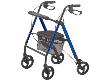 Deambulatore Leggero Pieghevole in Alluminio Blu con Freni Integrati