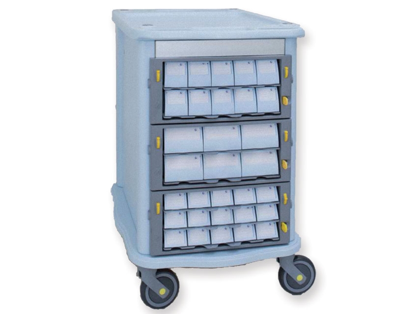 Carrello Double Face da farmacia - 62 Cassetti
