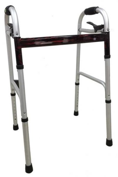 Deambulatore Fisso Pieghevole in Alluminio Regolabile 79-97 cm