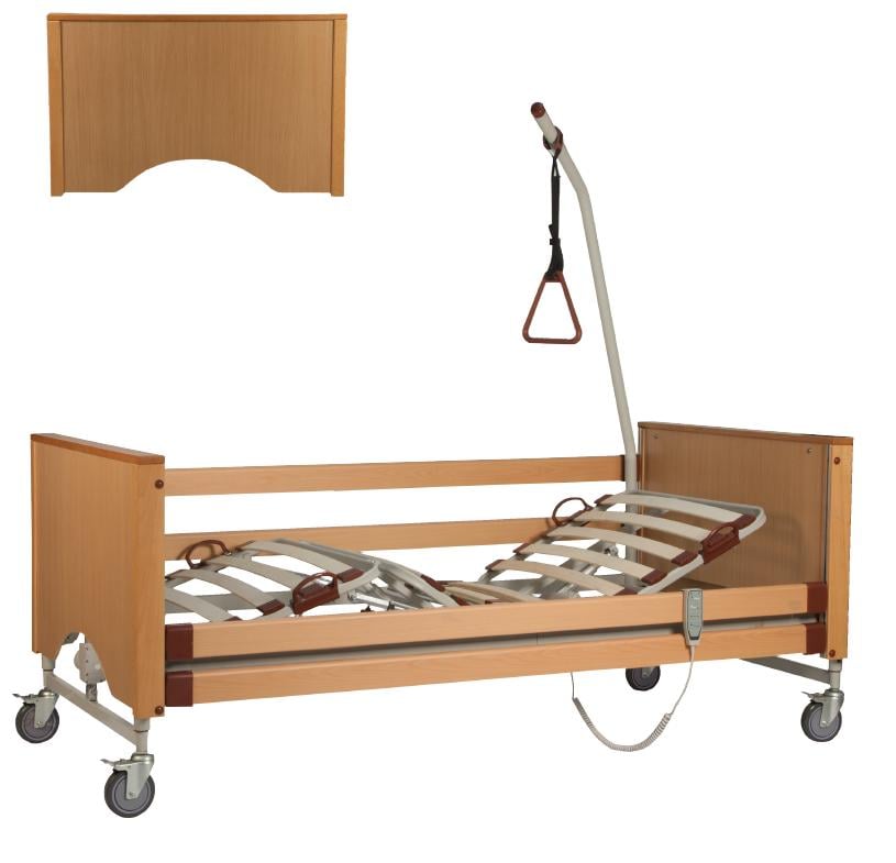 Letto Elettrico a Tre Snodi con Trendelenburg in Acciaio e Legno