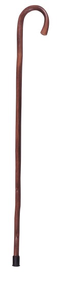 Mopedia bastone da passeggio in legno di castagno naturale con manico curvo e puntale antiscivolo 92 cm