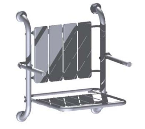 Thermomat - Sedile Doccia Ribaltabile con Schienale e Braccioli - Bianco