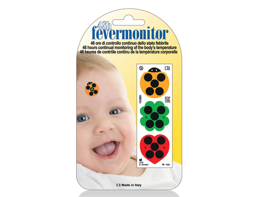 Gima Fever Monitor termometro adesivo a cristalli liquidi 48 ore confezione da 10 blister da 3 pezzi